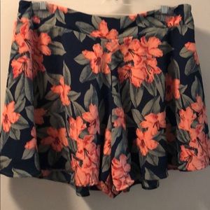 Red Dress floral shorts